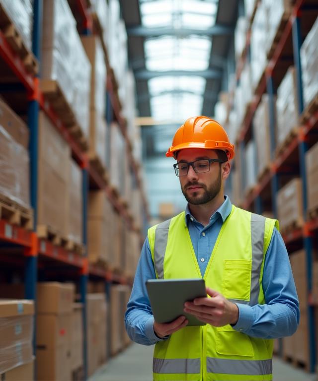 Logistics team in warehouse