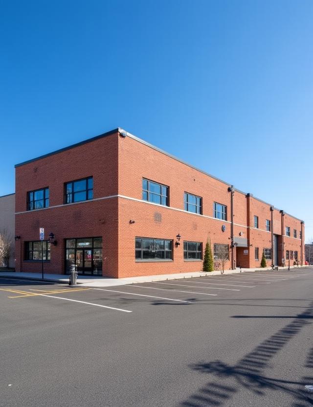 Exterior of our logistics warehouse at 24 Pleasant St, Peabody